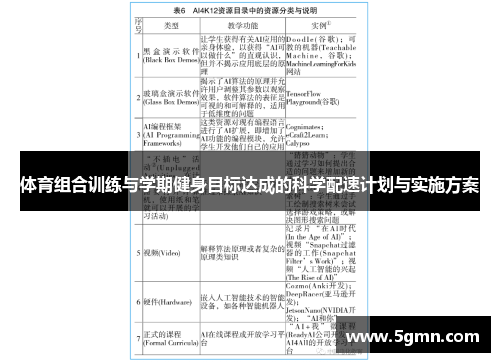 体育组合训练与学期健身目标达成的科学配速计划与实施方案